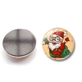 Vue détaillée d'aimants de Noël ronds en verre avec face arrière magnétique robuste - Style Père Noël (BXT2266)