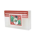 Weihnachts-Geschenkbox aus PVC mit Schneemann-Motiv und rotem Rautenmuster-Deckel - Schneemann-Stil (Rot)