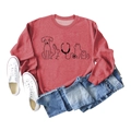 Flat lay of a red sweatshirt with minimalist pet vet pet line art and casual accessories - S / Red Sweatshirt (Black Font)