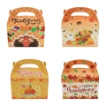 Pack of 4 Thanksgiving gable gift boxes with autumn pumpkin and turkey designs - Thanksgiving Gable Boxes (12 Pcs/Pack)