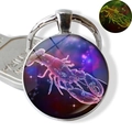 Luminous Cancer constellation keychain with lobster design and glowing neon green effect - Cancer