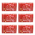 Set of 6 Red Valentine's Day mailboxes featuring heart motifs and happy love greetings - Red