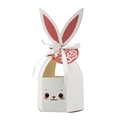 3D white Easter bunny gift box with long ears and ribbon bow for festive treats - 2-Eye Style