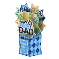 3D pop-up Father's Day greeting card with World's Best Dad trophy and balloon design - Father's Day Greeting Card (JMD45122)
