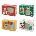 Set of 4 Christmas candy boxes with festive patterns and transparent PVC windows - 12 Pcs Set (4 Patterns Mixed)