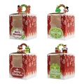 Boîtes à friandises de Noël en papier avec fenêtre et poignées de fête décoratives - Lot de 12 (3 de Chaque Parmi 4 Styles)
