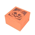 Orange Halloween gift box featuring a laser-cut pumpkin design on the top lid - Pumpkin / Orange