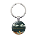 Close-up of Teacher Appreciation keychain with glass dome and inspirational quote - Thank You Quote Books Illustration Style(JY00499-7)