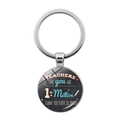 Time gem teacher appreciation keychain with inspirational quotes on silver ring - One In A Million Black Quote Style(JY00499-12)