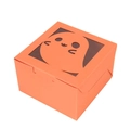 Orange Halloween square gift box with cute ghost window for cookies and sweets - Ghost / Orange