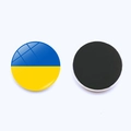 Ukraine flag crystal glass fridge magnet with blue and yellow design and magnetic back - Horizontal Flag Style (JY006319-1)