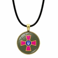 Ukraine Streitkräfte Emblem Anhänger Halskette mit Bronze-Rahmen und schwarzer Kordel - Streitkräfte Emblem (JY006311-5)