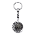 Portachiavi bussola vichinga vintage con ciondolo luna rotante e rune nordiche - Stile Nodo Celtico (JY006531-3)