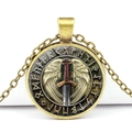Detail of bronze Viking pendant featuring a sword with wings and Nordic Rune symbols - Sword Wing Rune Style (JY006521-5)