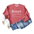 Flachbild von rotem Retired-Sweatshirt mit Jeans und weißen Segeltuchschuhen - S / Rotes Sweatshirt (Weiße Schrift)