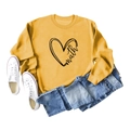 Ginger yellow crewneck sweatshirt with heart math graphic and long sleeves - Yellow (Black Font)