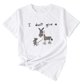 Detail of the white cotton T-shirt featuring a cartoon print and front knot detail - White