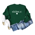 Dunkelgrünes Sweatshirt mit weißem Sláinte-Schriftzug und Kleeblatt-Motiv - S / Dunkelgrünes Sweatshirt (Weiße Schrift)
