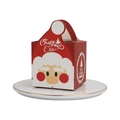 Square red Christmas Eve candy box with cartoon Santa Claus and portable handle design - Red