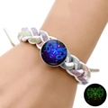 Aries zodiac luminous braided bracelet with glitter rope and glow-in-the-dark center - 1-Aries