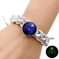 Bracciale intrecciato segno Vergine luminoso con ciondolo in vetro fluorescente - 6-Vergine