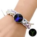 Bracciale intrecciato Capricorno luminoso con ciondolo costellazione fluorescente - 10-Capricorno