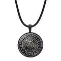 Nordic Viking Odin compass necklace with Elder Futhark runes on a vintage silver pendant - Celtic Knot Rune (JY006538-3)