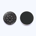 Μαγνήτης ψυγείου Viking Vegvisir με ρούνους Futhark σε ασημί αντικέ φινίρισμα - Στυλ Πυξίδα Vegvisir (JY006547-1)