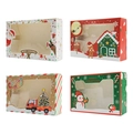 Weihnachtliche Keksboxen mit Sichtfenster und festlichen Motiven wie Weihnachtsmann - 8 Stück/Packung