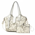 Σετ τσάντα tote με εκτύπωση Toile de Jouy με ασορτί πορτοφόλι και αποσπώμενο λουράκι - Ζαχαρί
