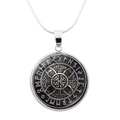 Collar Brújula Vikinga de Odín con Nudo Celta y Colgante de Alfabeto Rúnico - Estilo Runas Nudo Celta (JY006534-3)