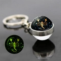 Luminous Scorpio constellation glass ball keychain with glowing effect in the dark - Scorpio