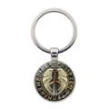 Détail du porte-clés viking en alliage avec motif épée et cabochon en verre runes - Style Épée Ailée et Rune (JY006525-5)