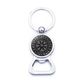 Nordic Viking Vegvisir compass bottle opener keychain with runes in silver metal finish - Viking Compass and Runes Style (JY006541-1)