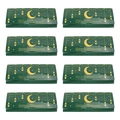 Set di 8 buste regalo Eid Mubarak con motivi di luna e stelle in verde e oro - Verde