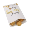 Bee themed white paper gift bags for cookies with sunflower patterns and bee-ing text - Bee-themed Paper Bags (50 Bags Per Pack)
