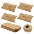 Scatole a cuscino in carta kraft con corda di iuta per caramelle e confezioni regalo - Grande Scatola a Cuscino Kraft (Con Corda)