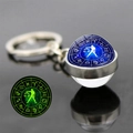 Porte-clés signe balance lumineux avec boule de verre et effet de lueur nocturne - Balance (JY006760)