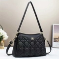 Sac fourre-tout noir matelassé avec détails dorés et bandoulières amovibles - Noir
