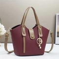 Bolso cubo burdeos con borde ondulado y colgante de perla estrella y luna elegante - 28x9x18cm / Rojo