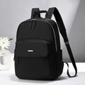 Zaino nero minimalista da donna per PC, ideale per lavoro, università e viaggi leggeri - Nero