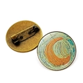 Vue recto et verso de broches artistiques Van Gogh en bronze vintage avec épingles de sûreté - Impression de la Nuit Étoilée (JY006849-30)