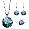 Sternennacht Schmuckset mit Halskette Armband und Ohrringen aus Silberlegierung - Sternennacht (JY006864-2)