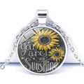 Collana argento con ciondolo girasole e scritta You are my Sunshine decorativa - Argento