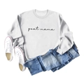 Flat lay of goat mama graphic sweatshirt paired with denim jeans and white sneakers - White (Black Font)