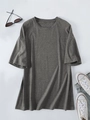 Flat lay of an oversized dark grey heathered T-shirt with casual styling accessories - Dark Gray