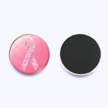 Detailed view of pink floral ribbon fridge magnet showing both front and magnetic back - Flower Cluster Ribbon Style (JY007300-12)