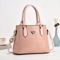 Elegante borsa a secchiello rosa con patchwork geometrico e tracolla regolabile donna - Rosa