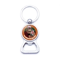 Metal Sasquatch bottle opener keychain with humorous USA Bigfoot design on white background - Bigfoot Drinking Beer You Never Saw Me (JY007427-2)