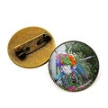 Détails de la broche vintage vélo et panier de fleurs avec cabochon en verre et épingle - Style Vélo Panier de Fleurs Coloré (JY007501-10)